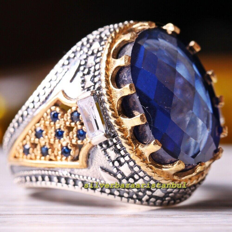 Octavius 4.3CT Emerald Cut Swiss Blue Sapphire IOBI Precious Gems Men' –  Feshionn IOBI